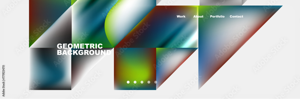 Naklejka premium Colorful gradients with abstract geometric shapes. Vector Illustration For Wallpaper, Banner, Background, Card, Book Illustration, landing page