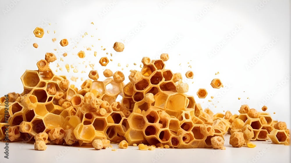 Honeycombs isolated white background, Honeycombs isolated white background,