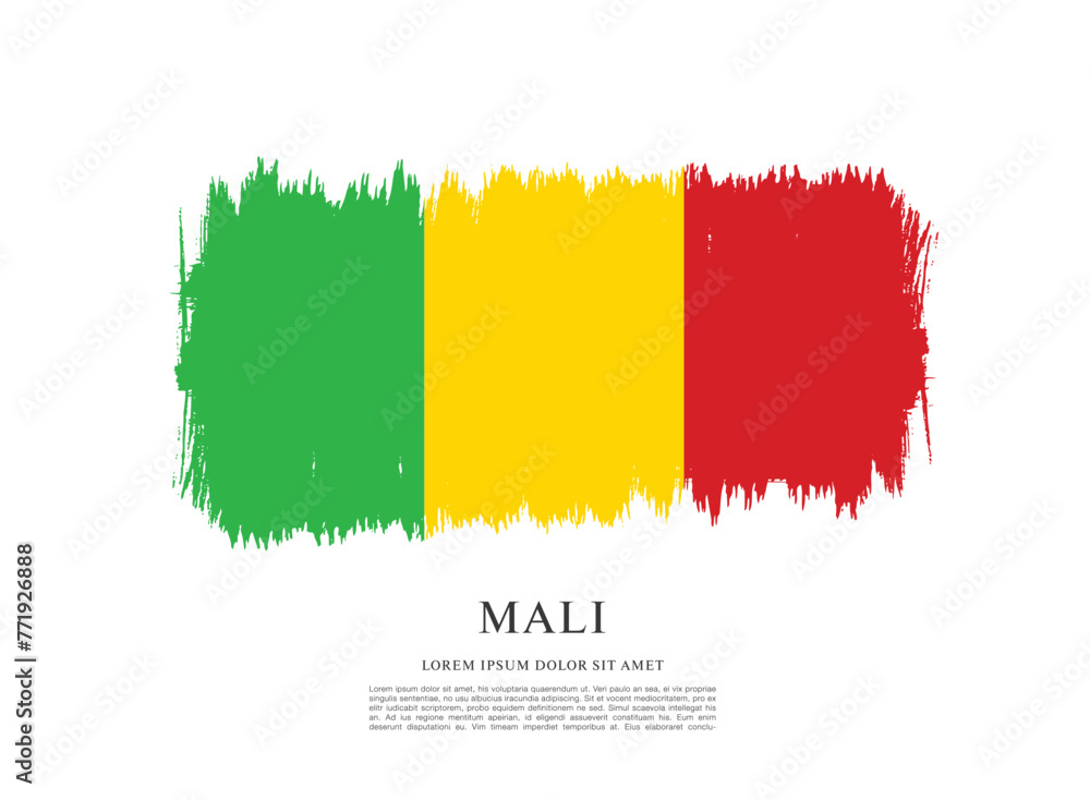 Obraz premium Flag of Mali, vector graphic design