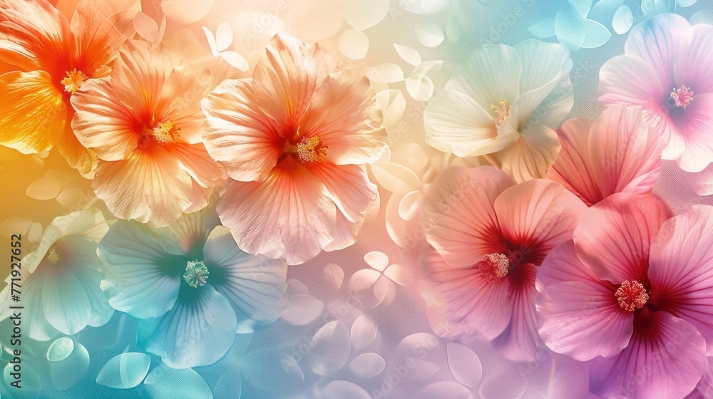 Obraz premium Abstract colorful background with beautiful flowers as wallpaper background illustration