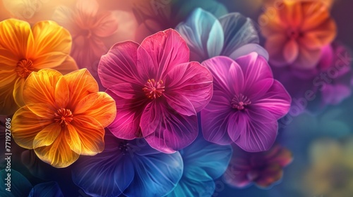 Abstract colorful background with beautiful flowers as wallpaper background illustration © 2D_Jungle