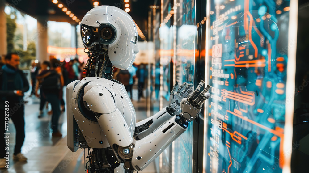 Fototapeta premium AI Artificial Intelligence chipset on circuit board in futuristic concept suitable for future technology artwork,AI hardware Web Banner Abstract background, Vector illustration