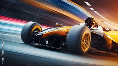 Modern race car motion blur background