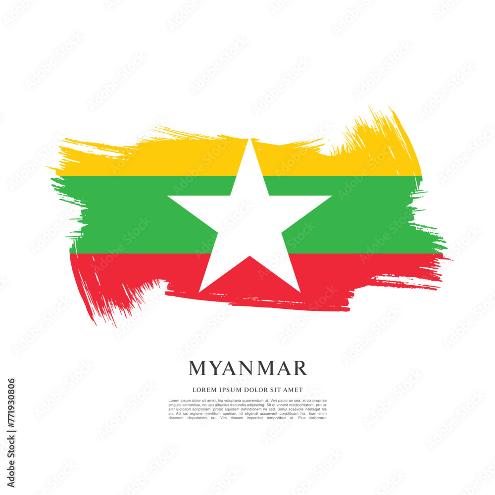 Flag of Myanmar vector graphic design Flag of Myanmar vector graphic design
