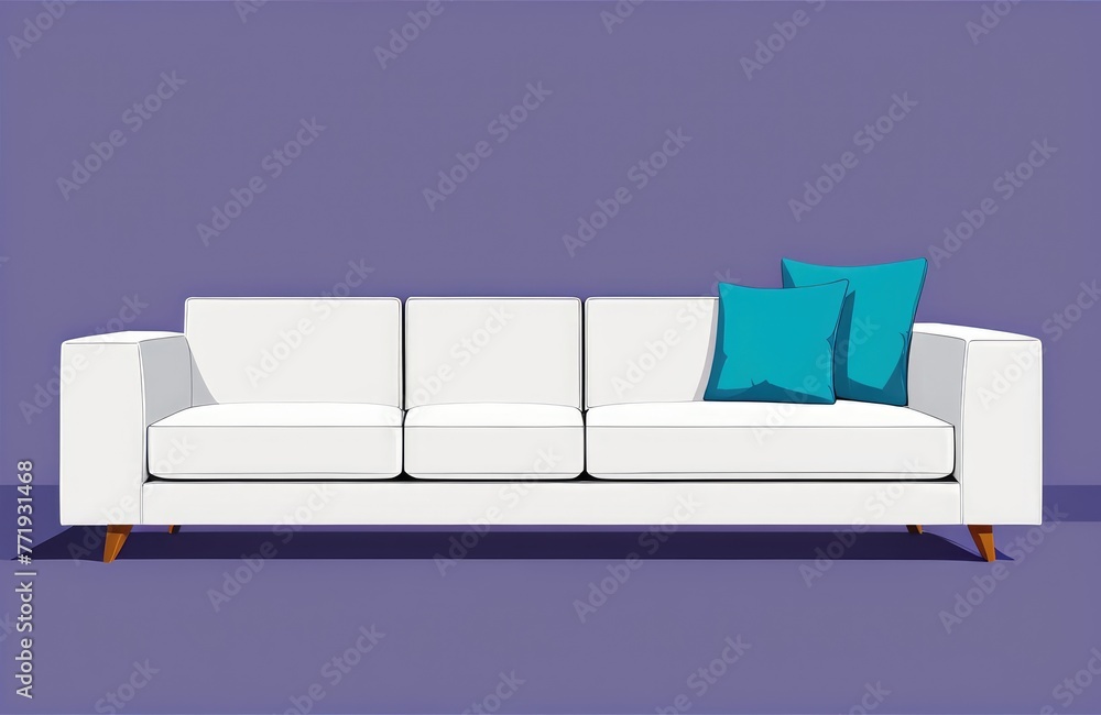 A single sofa against a background with space for additional content or text A single sofa against a background with space for additional content or text