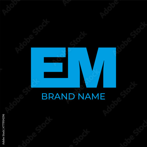 EM bold letter initial logo design vector