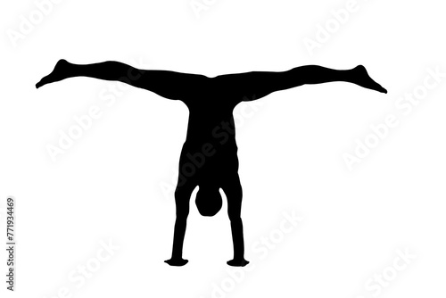silhouette woman in yoga movements pilates body exercise vector image isolated on white transparent background