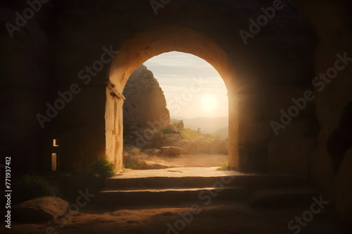 The empty tomb Jesus resurrected as in bible