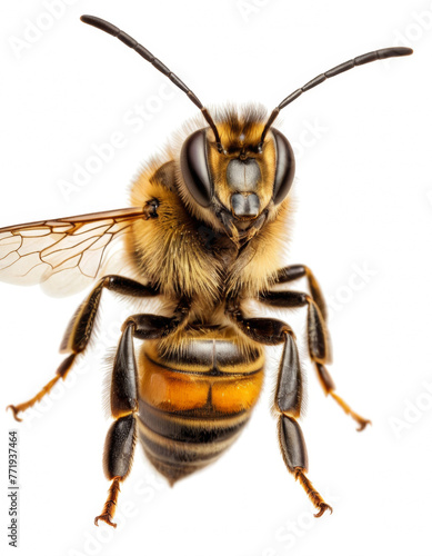 airbrushed digital simple illustration of an honeybee, isolated on a pure white background © pecherskiydotkz