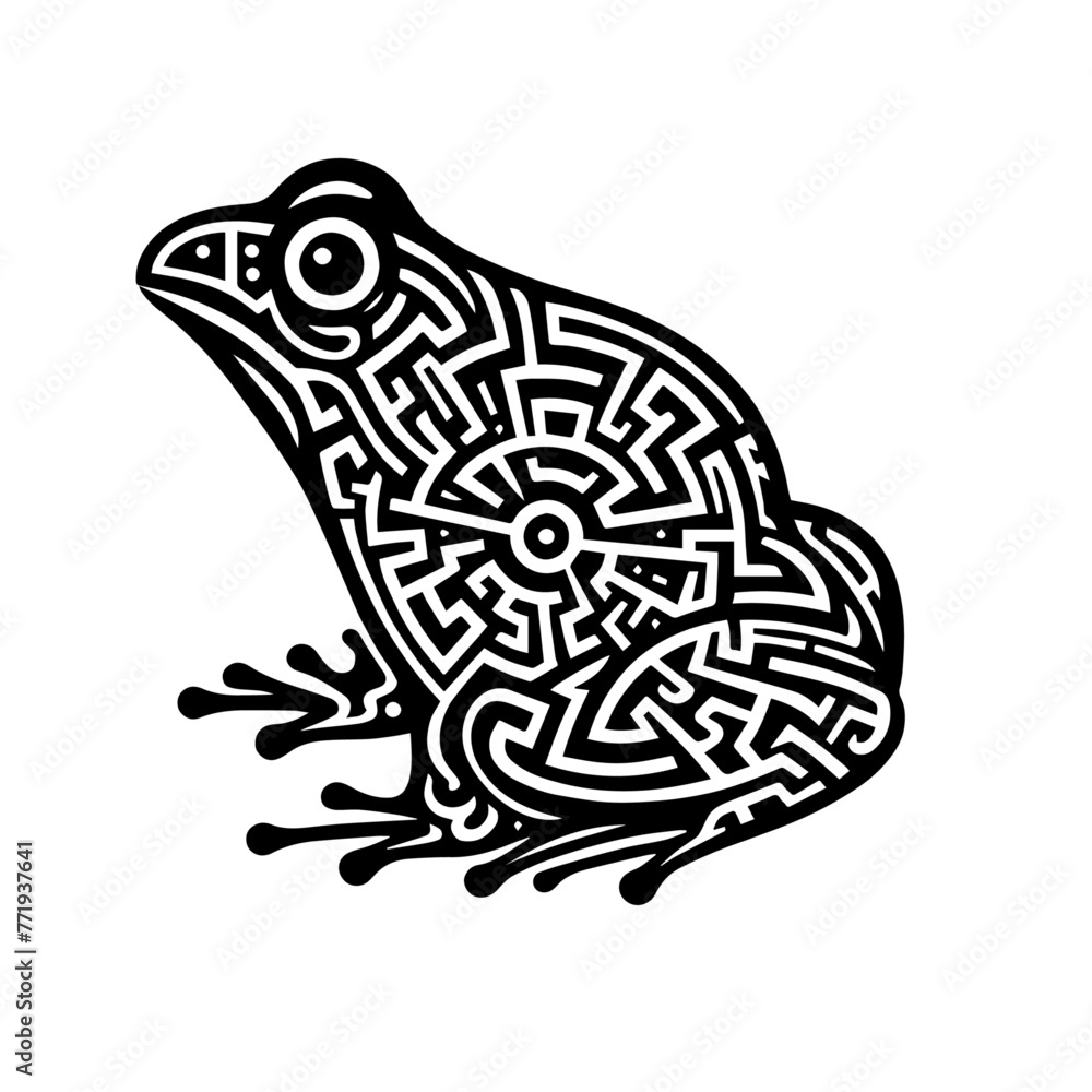 frog tattoo or labyrinth - version 4
