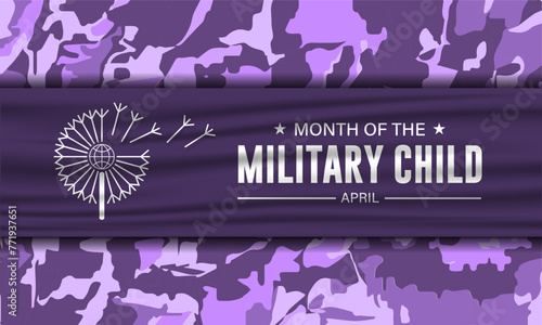 Month Of the Military Child Is April Background Vector Illustration
