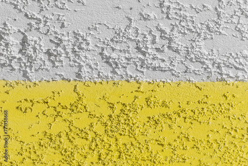 Wall Two Colors White Bright Yellow Abstract Design Paint Blank Space Text Background Empty Texture Plaster Stucco