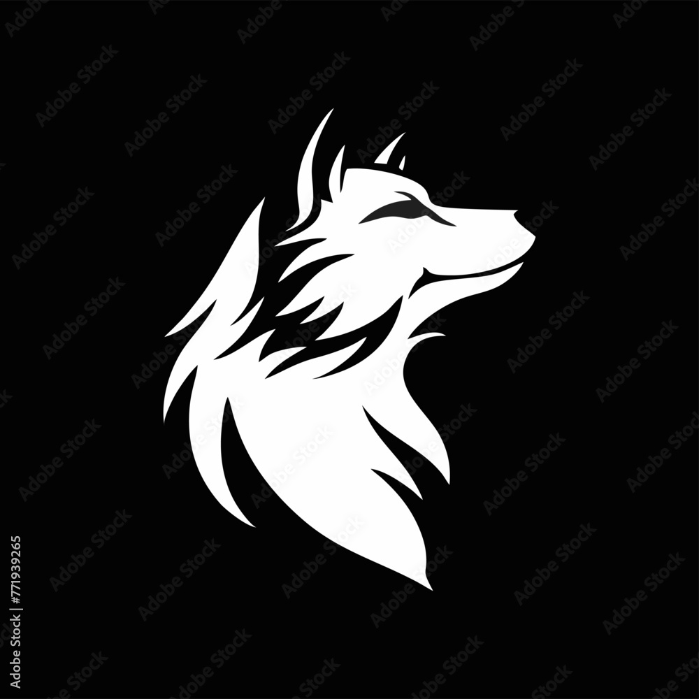 silhouette of a wolf's head isolated on a black background. logo vector illustration silhouette of a wolf's head isolated on a black background. logo vector illustration