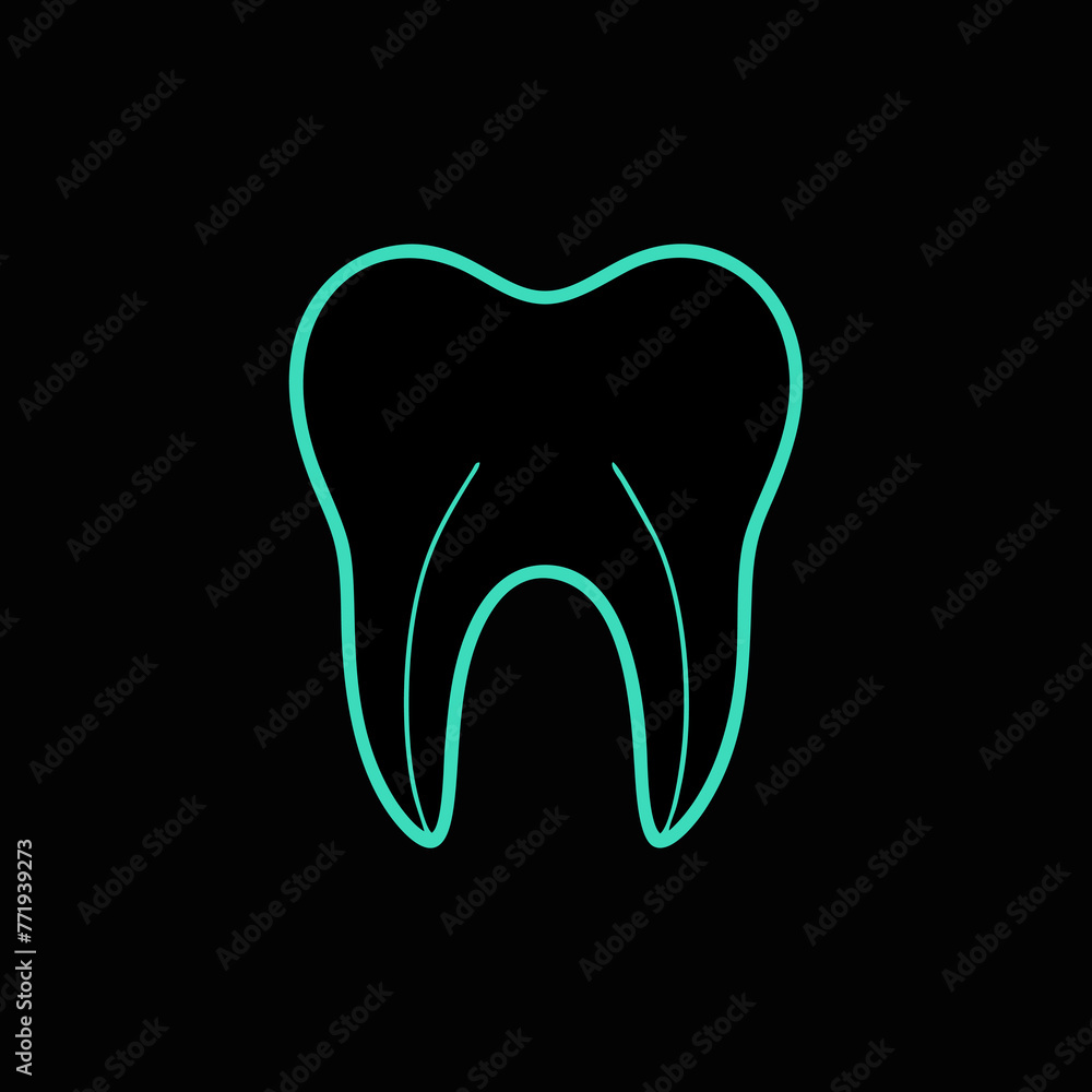 neon light dental logo isolated on black background. vector illustration logo concopt idea neon light dental logo isolated on black background. vector illustration logo concopt idea