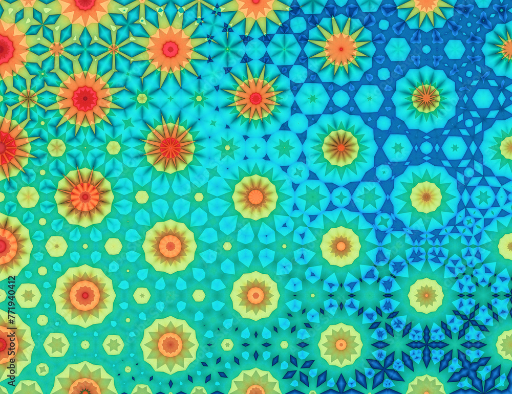 Colorful Abstract modern geometric floral patterns 30