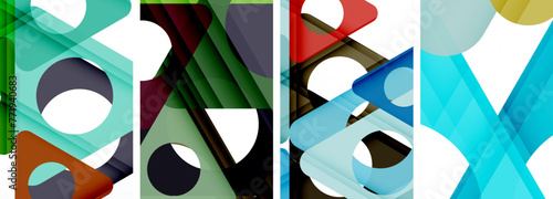 Abstract background set featuring captivating triangles. Harmonious blend of geometry and style, these designs bring modern flair
