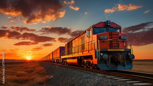 Moving Cargo Train 