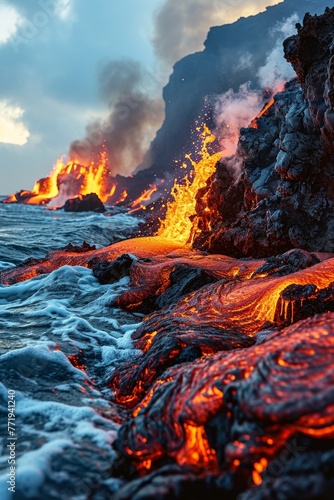volcanic eruption on the island