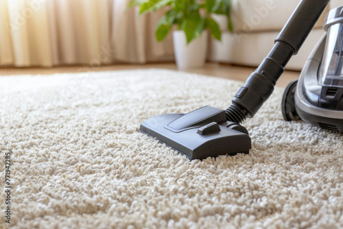 A vacuum cleaner on a carpet