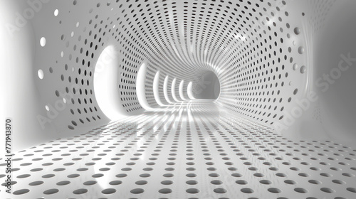 White Tunnel With Holes