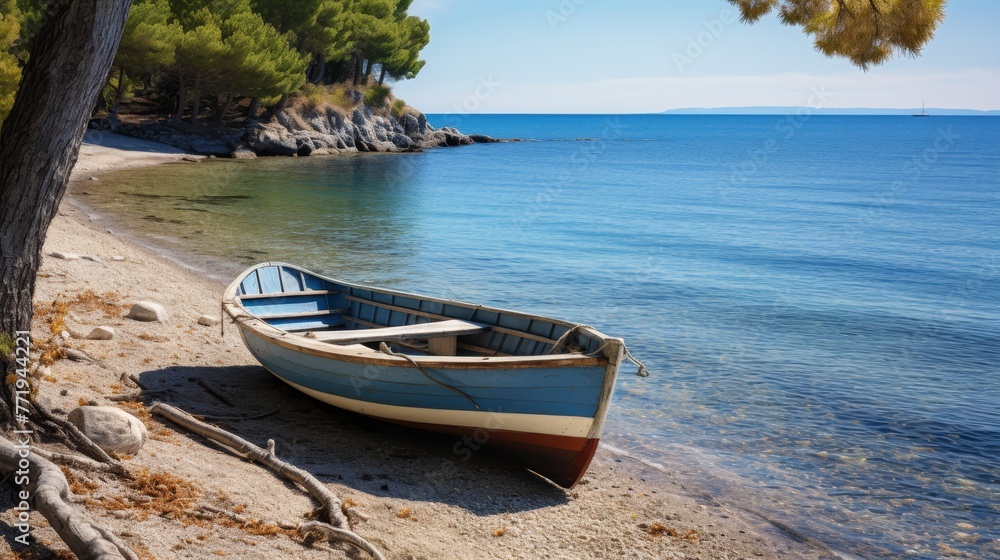  Seaside Serenity Boat by the Shore