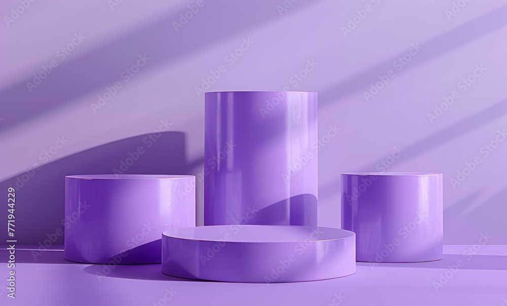 A Group of Purple Vases on a Table A Group of Purple Vases on a Table