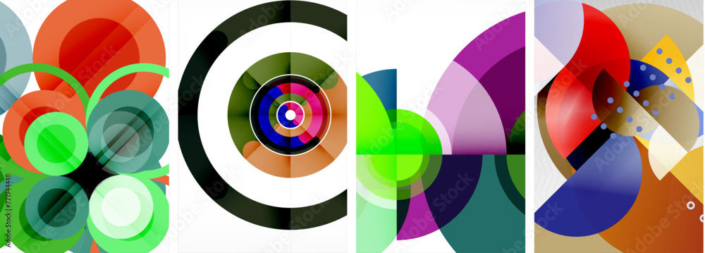Set of circles geometric abstract posters. Abstract backgrounds for wallpaper, business card, cover, poster, banner, brochure, header, website Set of circles geometric abstract posters. Abstract backgrounds for wallpaper, business card, cover, poster, banner, brochure, header, website