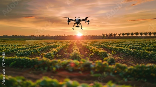 Against the backdrop of a sprawling field, a network of interconnected sensors and drones collaborate seamlessly, ensuring optimal crop health.