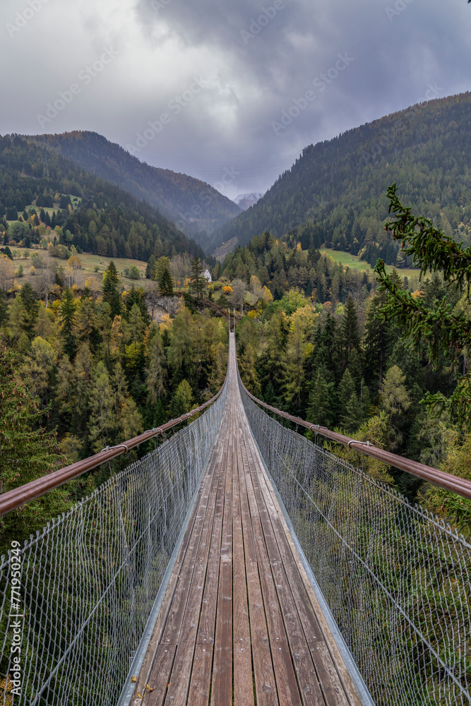 Obraz premium Hängebrücke über die Schlucht