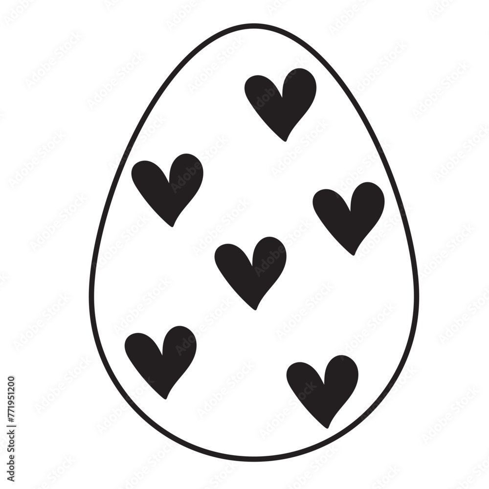 Easter Egg Icon Black Painted Eggs Illustration Happy Easter Hunt Symbol Holiday Logo April Spring Sign Isolated Variations