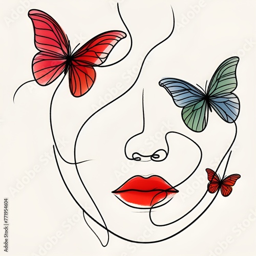 woman with red lips