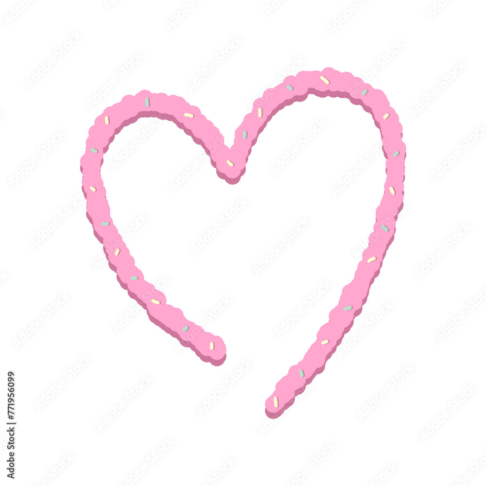 Cute pink Cream cake sprinkles rainbow doodle line shape texture party celebration confetti Cute pink Cream cake sprinkles rainbow doodle line shape texture party celebration confetti