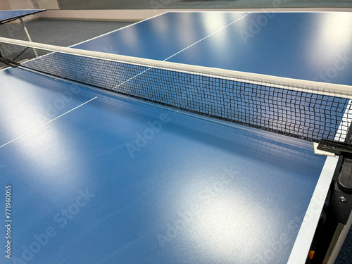 Blue tennis table in the gym