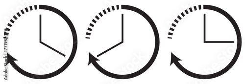 Set of clock icons. Clock, time. Vector illustration.  EPS 10