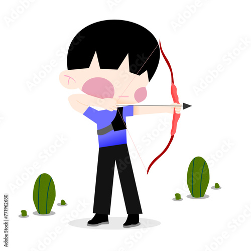 Male archer preparing to shoot