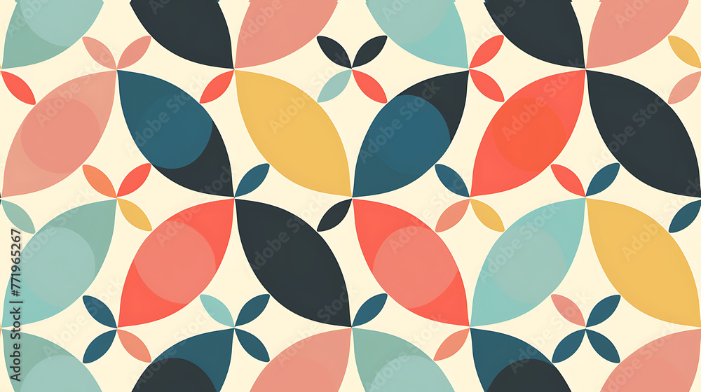Colorful pastel pattern with leaves and flowers, vibrancy and nature's beauty. generative ai Colorful pastel pattern with leaves and flowers, vibrancy and nature's beauty. generative ai