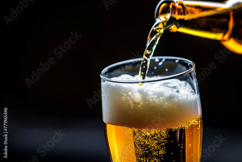 Wallpaper Mural Refreshing beer being poured into a glass. Generative AI Torontodigital.ca