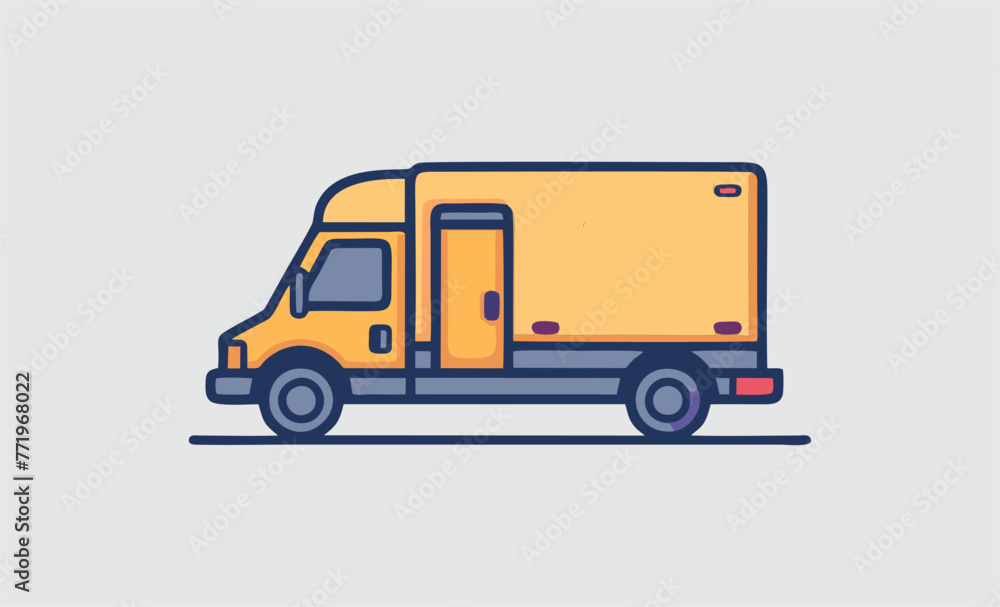 flat minimalist design of a truck flat minimalist design of a truck