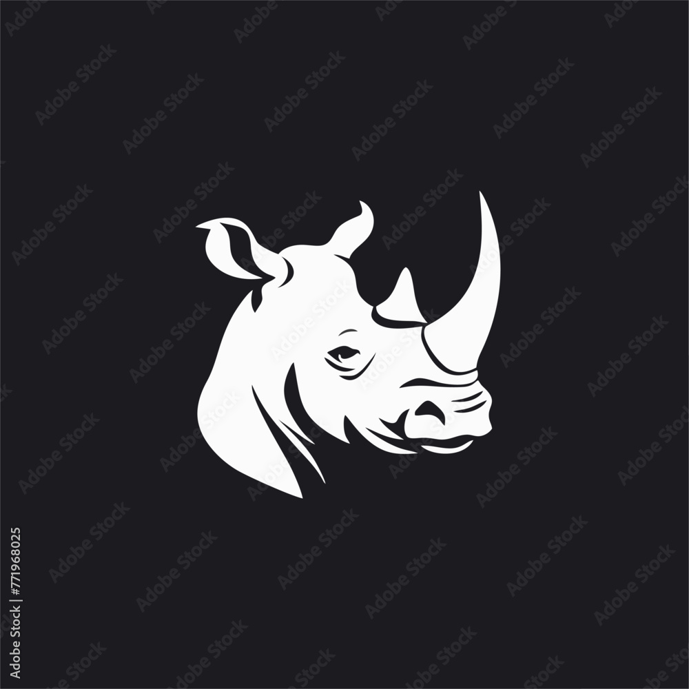 simple flat minimalist rhinos logo
