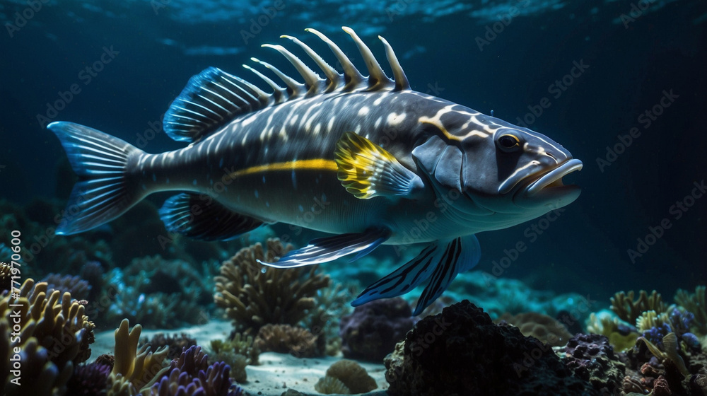 Fototapeta premium fish in the deep ocean