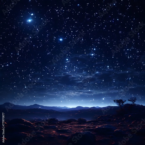 a starry night scene -Generative AI © 효민 이