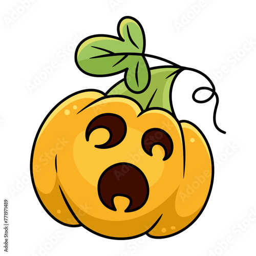 Cartoon Vector Illustration of Pumpkin for Halloween