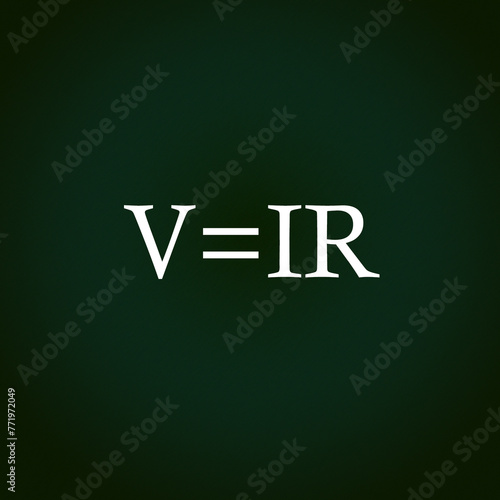 Ohms law educational concept on chalkboard photo