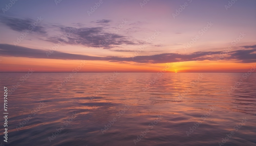 romantic sunset over the sea. Calm landscape