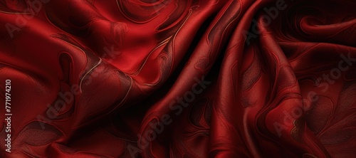waves of red cloth with floral motif 17