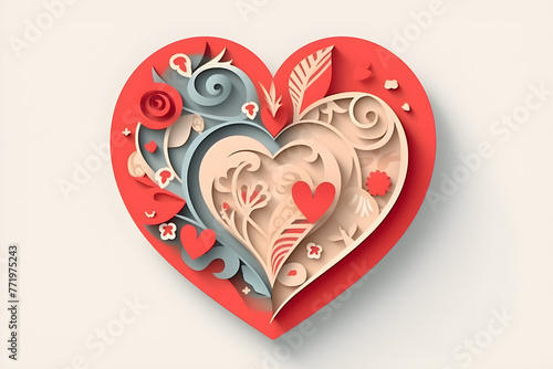 papercut style of valentine's day © peekeedee