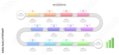 infographic elements template for business.Timeline diagram, report, web design. Creative, vector, illustration, Can be used for process diagram, presentations.	