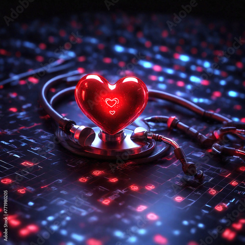 Heart and stethoscope