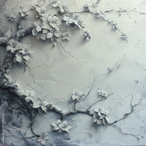 Vine Tendrils Art on Crisp White Canvas