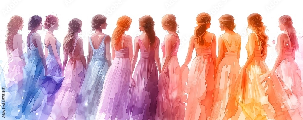 Bridesmaids in a Pastel Spectrum of Soft Elegant Dresses A Harmonious of Femininity and Timeless Style Bridesmaids in a Pastel Spectrum of Soft Elegant Dresses A Harmonious of Femininity and Timeless Style
